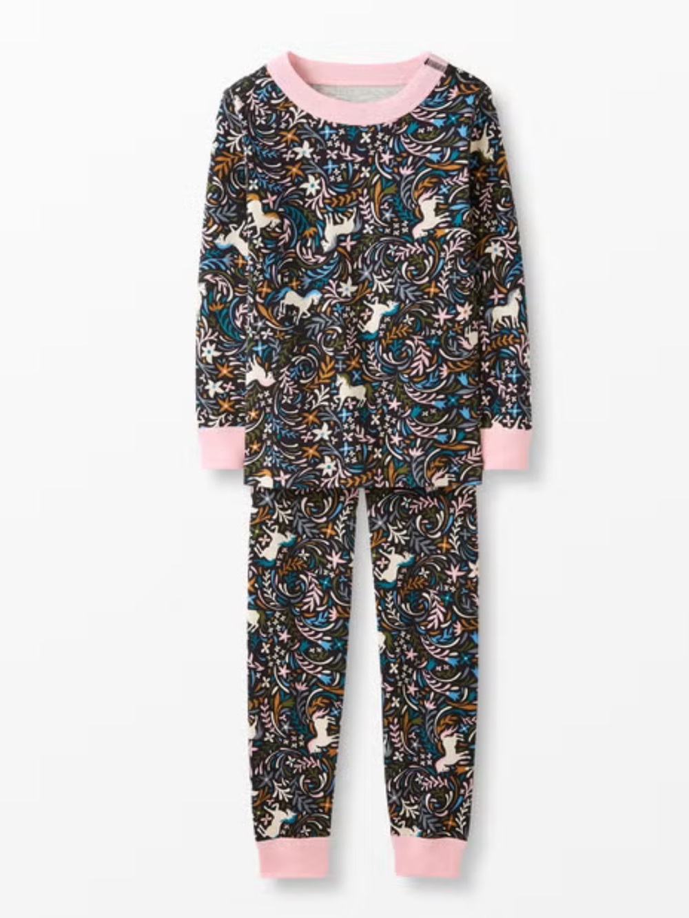 Hanna Andersson Long John Unicorn Pajama Set Toddler Girl 3T